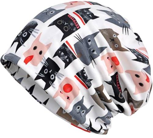 Beanie Hat for Women, Slouch Beanie Unisex Skull Cap Stylish Beanie Winter Hat, Soft Comfy Headwear Chemo Cap Cozy Sleep Cap for Hair Loss, Multi-use As Beanie Hat, Neck Warmer, Turban, Helmet Liner