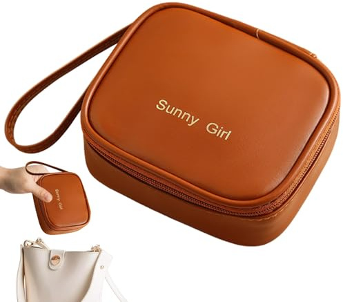 Bolsa de compresas, bolsa de período para niñas | Bolsa de período menstrual portátil con cremallera de cuero PU,Bolsas menstruales Porta compresas de lactancia Bolsas para compresas mestr