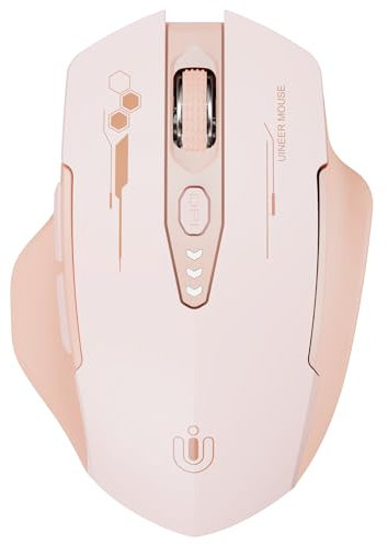 Uineer Bluetooth Mouse, [Actualizado] Ratón inalámbrico multidispositivo,Nivel de batería Visible,Ratón Recargable Tri-Mode (BT 5.0/4.0+2.4G Hz), 4 dpi Ajustables, sin frío para portátil y PC