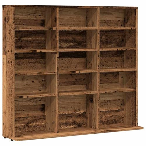 vidaXL CD-Regal Altholz-Optik 100x23x89,5 cm Holzwerkstoff, CD-Schrank, CD-Ablage, Standregal, Regalschrank, CD-Lagerregal, Regal, Lagerregal