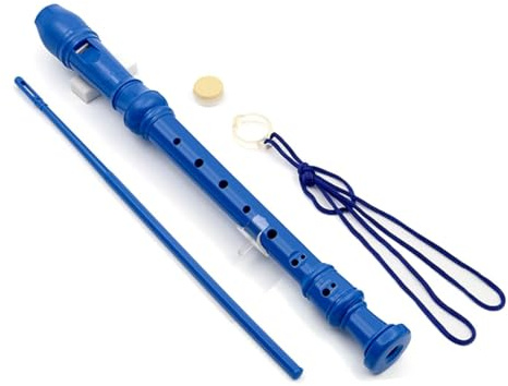 RuiJOTWAT Recorder Musical Instrument English Treble Recorder For Beginners, With Cleaning Rod, Packaging Bag,Blue