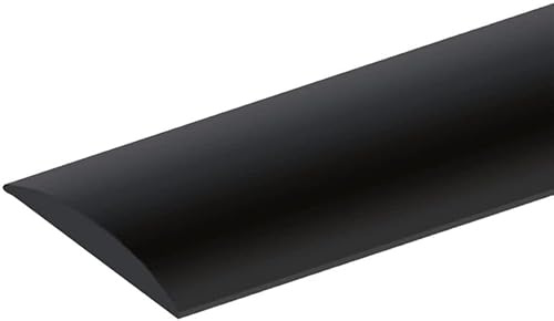 4 m platt golvövergångslist självhäftande övergångsprofil dörrtrösklar övergångsvinyl laminatgolvlister golvseparationsremsor golv täcklister, 7,6 cm, svart