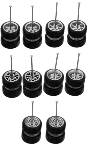 TOYANDONA Set 5 Paia Ruote per Auto Giocattolo Rc 1/64 Pneumatici in Gomma Ricambio per Modellini di Camion e Auto Rc Accessori Fai da Te per Modifica e Riparazione Veicoli Giocattolo