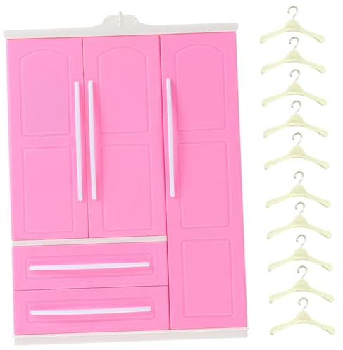 ifundom Armoire pour Vêtements de Poupée Mini en Plastique 10 Mini Cintres pour Chemises, Rangement pour Maison de Poupée, Décoration Intérieure Compacte et Réaliste, Accessoire Mobilier