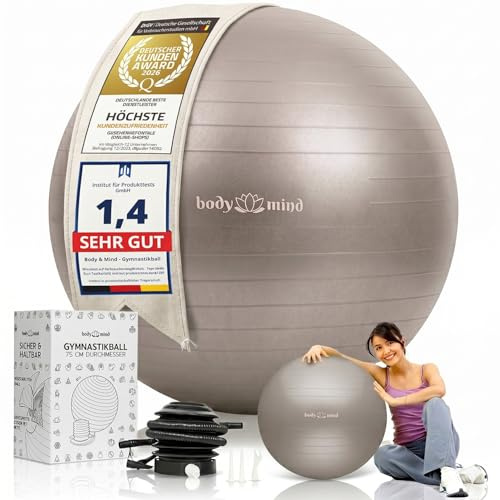 Gymnastikboll inkl. luftpump – Anti-Burst Pilates-boll, Pezziboll för gravida Ergonomisk sittstol för kontoret, sittboll för yoga, gymnastik och träning