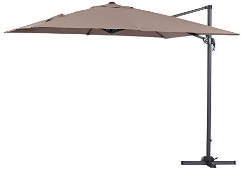 Habitat et Jardin Parasol déporté Sun 3 - 3 x 3 m - Taupe
