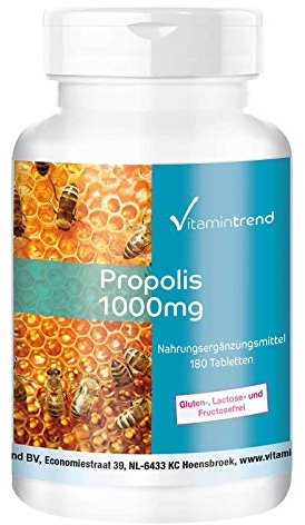 Propoli 1000mg - altamente dosata - 180 compresse - vegan - con il 3% di Galangina | Vitamintrend®