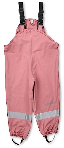 Sterntaler Regenhose ungefüttert uni - Kinder Regenhose wasserdicht - Mädchen Matsch- und Buddelhose mit verschweißten Nähten und elastischen Hosenträgern - Regenbekleidung - perlrosa, Größe 80