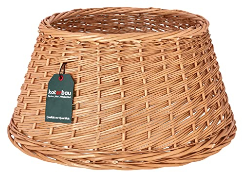 KOTARBAU® Panier de Sapin de noël Ø 45 cm Housse pour Sapin de Noël en Osier Support pour Sapin de Noël en Rotin Naturel Housse Cache Pied Sapin de Noel Osier rotin Sapin Osier Jupe Sapin Cache Sapin