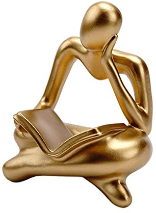 perfk Figurines Résines, Moderne Figure, Statue Decoration Interieur, Statue De Lecteur Moderne Figurine Humaine Personnes Sculpture Objets De Collection élégant pour Salon Bureau Cheminée, Auréé