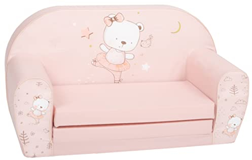 Delsit Kindersofa zum Ausklappen - Kinder Sofa mit Schaumstofffüllung - Sofa Kinder mit Abnehmbarem Bezug - Kindermöbel Kindersofa Mädchen - Kindercouch - 9 Monate bis 4 Jahre - DT2-22060