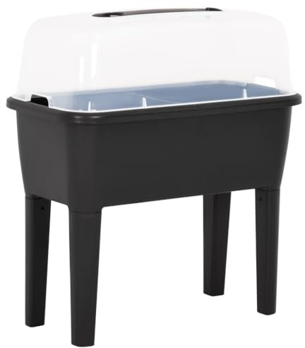 HANJIEFACAI Aiuole da esterno Cassette porta piante multifunzionali Fioriera Rialzata 77x38,7x82 cm in PPPer piante, ortaggi e giardinaggio all'aperto