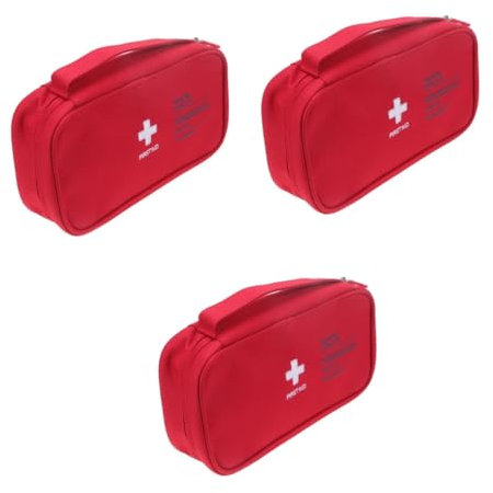 Beaupretty 3St Notfall-Trauma-Tasche medizinische tasche medical bag Erste-Hilfe-Kasten für die Reise medizinische Überlebenstasche aufbewahrungstasche Halter für medizinische Versorgung rot