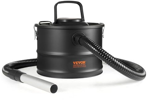 VEVOR Aschesauger, 15L mit 1200W starker Saugleistung, Kaminsauger mit Rückwärtsabsaugung, 3M Stromkabel, 16 Kpa max. Saugleistung, für Kamine, Pelletöfen, Holzöfen, Holzbrenner