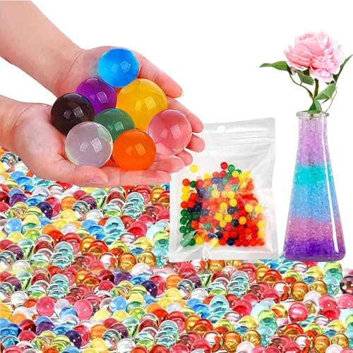HSYTEK 1500 Stück Wasserperlen für Wasserperlen Vase Deko, Water Beads für Schwimmende Wasser Perlen & Kerze Machen, Hochzeit Centerpiece, Blumenarrangement & Pflanzen (Bunte)