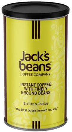 Jack's Beans Microground Instant Coffee Tin 95g | Freshly roasted instant coffee | 100% Arabica beans roasted | Medium Roast | Ideal for all coffee machines | instant flavourful and velvety |