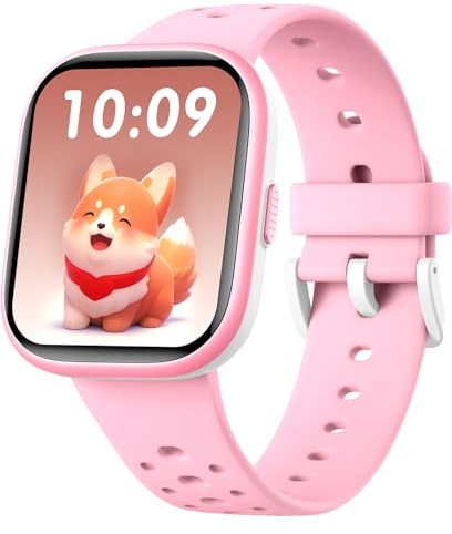 Heroange Kids Smart Watch for Girls Boys,IP68 Waterproof Kids Fitness Tracker Watch with 1.83 Face,Heart Rate Sleep Monitor,19 Sport Modes,Puzzle Games with APP,Great Gifts for Teens 6+ (Pink)