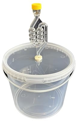 SILPLAST Contenitore per fermentazione da 5 l, con tubo di fermentazione, coperchio, in gomma, per birra, vino o mosto, per alimenti, ideale per birre amatoriali, trasparente