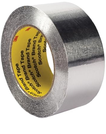 3M Aluminium Foil Tape 425, Silver, 50 mm x 55 m, 0.12 mm
