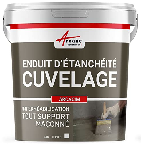 Enduit d'etanchéité hydrofuge, enduit de cuvelage pour béton et support maçonné : Arcacim - 5 kg Blanc - ARCANE INDUSTRIES