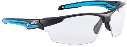 Bolle Safety 40301, Tryon Safety Glasses PLATINUM , Black/Blue frame, Clear lenses