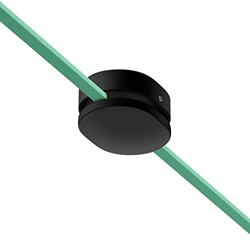 Rosone Ovale in Legno con 2 Fori Laterali per Cavo per catenaria e Sistema Filé. Made in Italy - Nero