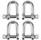 4 Pcs M6 Commercial D-Shackle Ring,Stainless Steel D Ring Shackle Lock,For Marine Mounting, Camping, Sports Accessories
