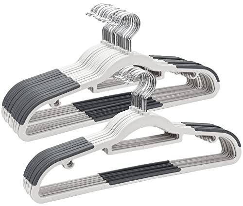 ELONG HOME Plastic Hangers - 30 Pack, Non Slip Slim Coat Hangers, Heavy Duty Thin Plastic, 17.1 for Women/Men Clothes