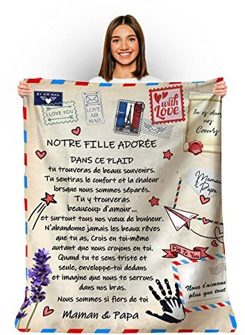 Manta personalizada suave polar para regalar a su hija, idea de regalo inusual original útil para un cumpleaños, Navidad, una boda, manta de cama (150 x 200 cm)