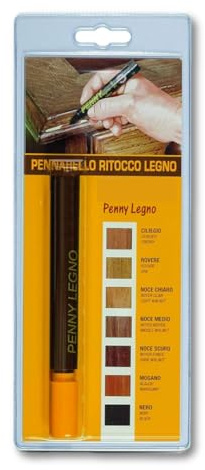 Bricoleva.it Pennarello per Ritocco Legno Nero - Tingente Speciale per Riparazione Graffi Superficiali - Facile da Usare, Asciuga Velocemente
