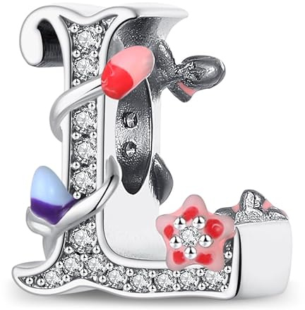 XWN Letra Charms Abalorios A-Z Alfabeto Colgante para mujer, plata de ley 925, compatible con pulseras y collares Pandora, compatible con pulseras europeas para mujeres y niñas