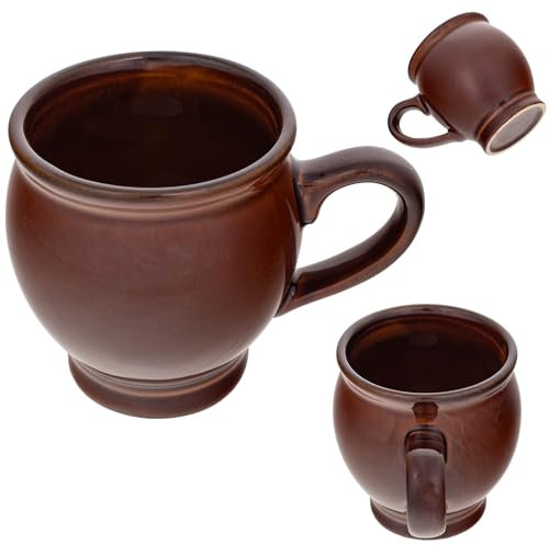 KADAX Tazza in gres porcellanato, 250 ml, per vin brulé, tazza in gres con manico, in ceramica, tazza da tè, tazza da caffè, tazza in ceramica (marrone)