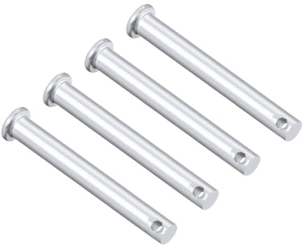 TA-VIGOR 4pcs 8 x 90mm Clevis Pins Single Hole, Zinc-Plated Steel Flat Head Link Hinge Pin Fastener for Mechanical Linkage, Ship Rigging, Fixed Parts