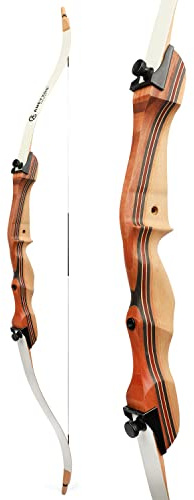 FQH Archery 48“ 54” Recurve Bow and Arrow Set 10-20 lb Draw Weight for Target Archery Practice Indoor Outdoor Shooting Competition(for ages 14+) (48-inch（Only the Bow）, 10 lbs)