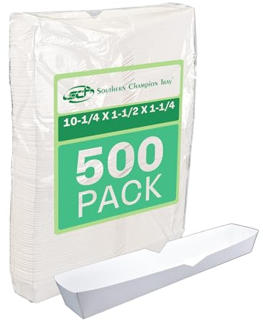SCT Footlong Hot Dog Tray, 10.25 x 1.5 x 1.25, White, Paper, 500/Carton