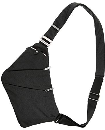 Mochila Sling Ligero Al Aire Libre Deporte Anti Robo Bandolera Bolsa para Hombres Mujeres (Negro)