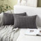 MIULEE 2er Set Kissenbezüge Kordsamt Dekokissen Kissenbezug Sofakissen Dekorativ Couchkissen Kissenhülle Bezug Weich für Wohnzimmer Schlafzimmer 12x20 Inch, 30x50 cm Dunkelgrau
