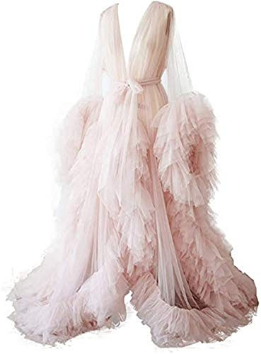 Robe kimono en tulle pour femme - Perspective de maternité - Photographie de maternité, rose, S