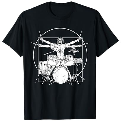 T-shirt de batteur de Vitruve Da Vinci Drums Rock Gift T-Shirt