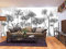 Papier Peint Panoramique 3D Jungle Soie,300x210cm 3D Personnalisé, Papier Peint Noir Blanc, Tropical Affiche Cocotier, Forêt Tropicale Papier Peint, Décoration pour Salon, Etude, Chambre D'enfant