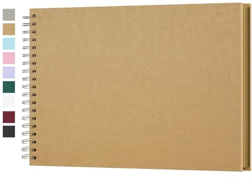 Yopih Scrapbook Album 28x20.5 cm Acid-Free Kraft Paper 50 Sheets 100 Pages | DIY Memory Books, Wedding Guest Book, Family Photos Albums, Gift for Birthday, Anniversary Keepsake, Travel Journal