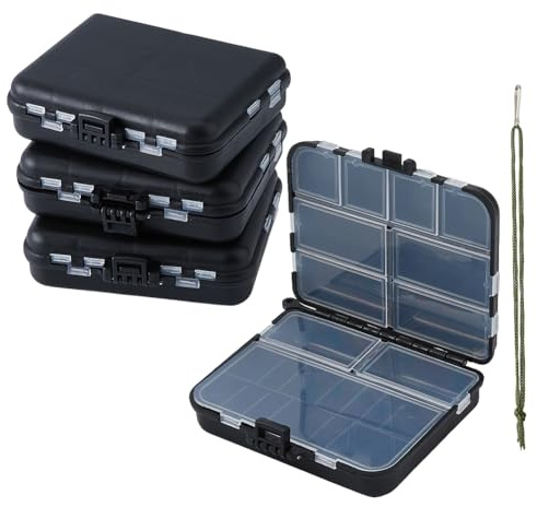 SUPERFINDINGS 4 Pz Scatola Porta Attrezzi da Pesca Organizzatore Multi-Scomparto Scatola Porta Attrezzi da Pesca in Plastica Contenitore Organizer Attrezzatura per Kayak Fly Box