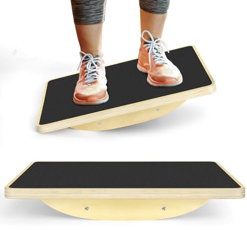 Wooden Balance Board, Rocker Board, Wood Standing Desk Accessory, Balancing Board for Under Desk, Office Balance Boards, Stabilitätstraining