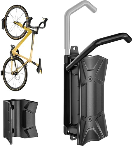 monTEK Swivelling Bicycle Wall Mount, Road Bike Wall Mount for Tyre Width up to 90 mm, Bicycle Mount Wall up to 35 kg, Space-Saving Wall Bicycle Stand, Vertical Bicycle Stand, Set of 1