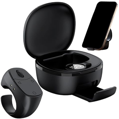 Ylnailky Pasapáginas | Mando A Distancia Inalámbrico para Pasar Páginas con Soporte Antideslizante Y Zoom | Accesorios Móviles para Lectores Tabletas Grabación Músicos Selfies Tercera Edad Descanso