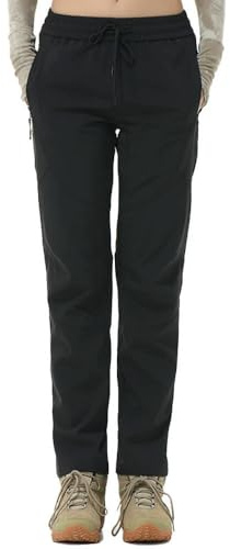 NYSBH Pantaloni cargo da donna, impermeabili, per escursionismo, campeggio, trekking, arrampicata, alpinismo, primavera e autunno, Da donna, nero., XXL