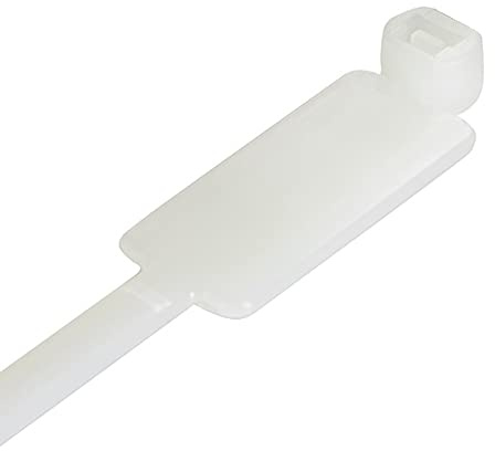 Techly 306585 Fascette Fermacavi 200x4,8mm con Targhetta 13x28mm 100 pz Bianco Bianco