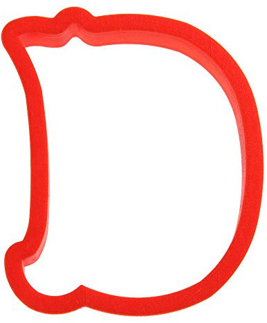 Handgjord bokstav D-formad kakskärare i plast, 10,2 cm, PC0133