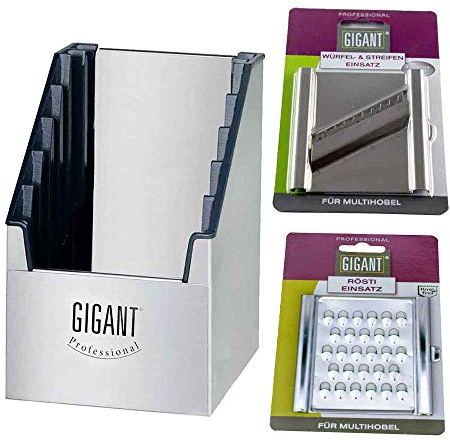 Nein Multi-Box für 4-Fach Hobel Gigant mit 2 Einsätzen Rösti Einsatz und Würfel- und Streifenschnitt