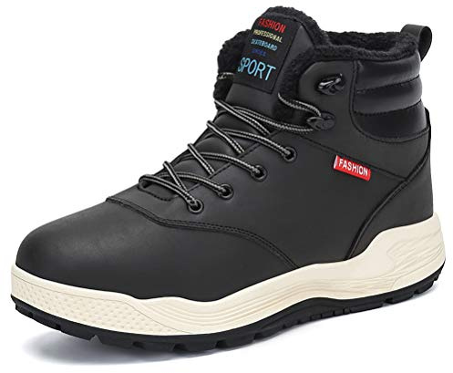 DANNTO Herren Schneestiefel Warm Gefütterte Winterstiefel Outdoor rutschfest Winterschuhe Trekking Wanderschuhe Stiefelette Stiefel Freizeitschuhe Winter Boots(Schwarz,44)